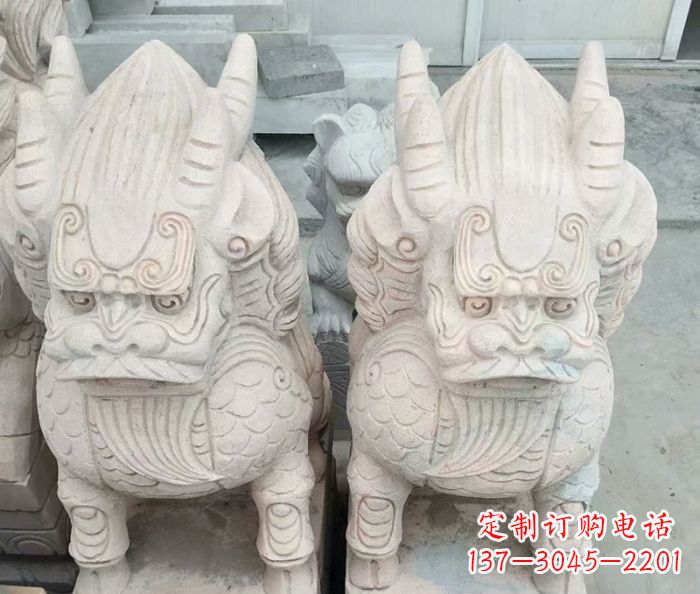 盐城品质卓越的大理石麒麟古兽雕塑