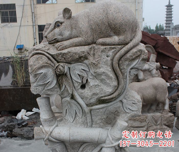 盐城大理石生肖鼠石雕