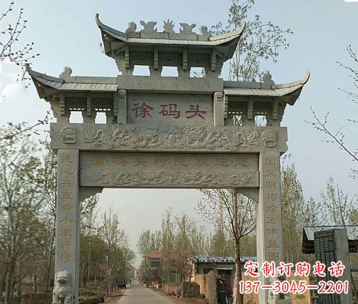 盐城精美纯手工大理石牌坊雕塑