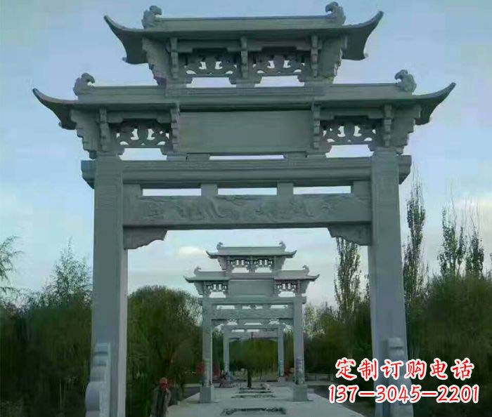 盐城牌坊雕塑精美大理石雕塑艺术