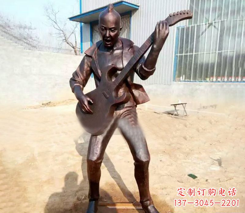 盐城精致细腻的铜吉他雕塑