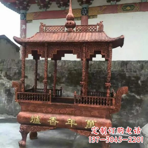 盐城雕刻蝙蝠铜香炉