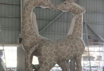 盐城大理石艺术精美长颈鹿雕塑