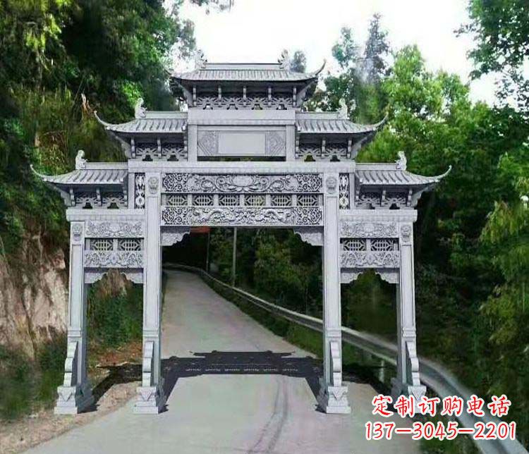 盐城仿古三门牌坊石雕