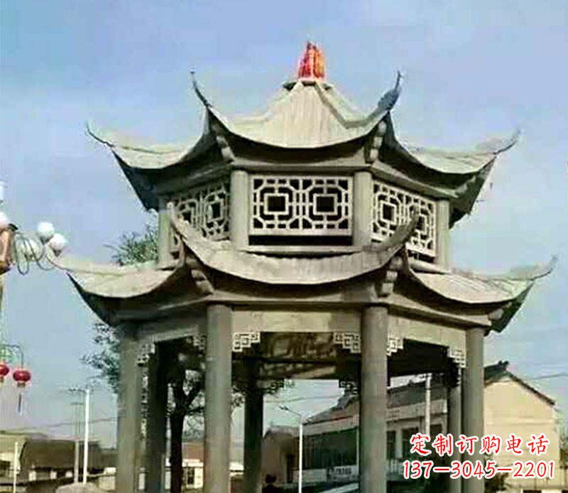 盐城仿古石凉亭石雕 (2)