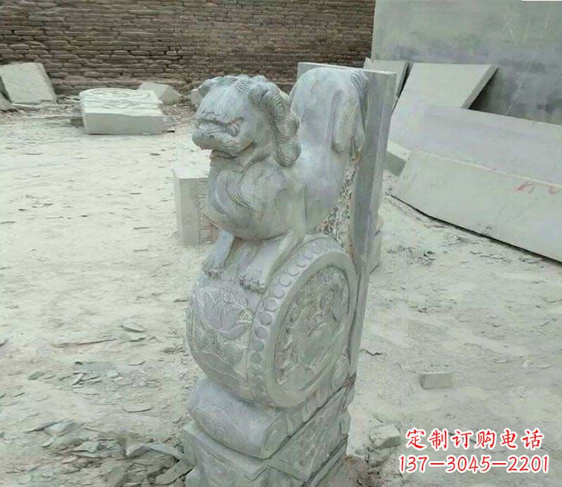 盐城仿古石门墩招财抱鼓石石雕
