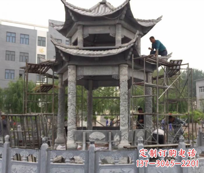 盐城仿古双层石雕凉亭
