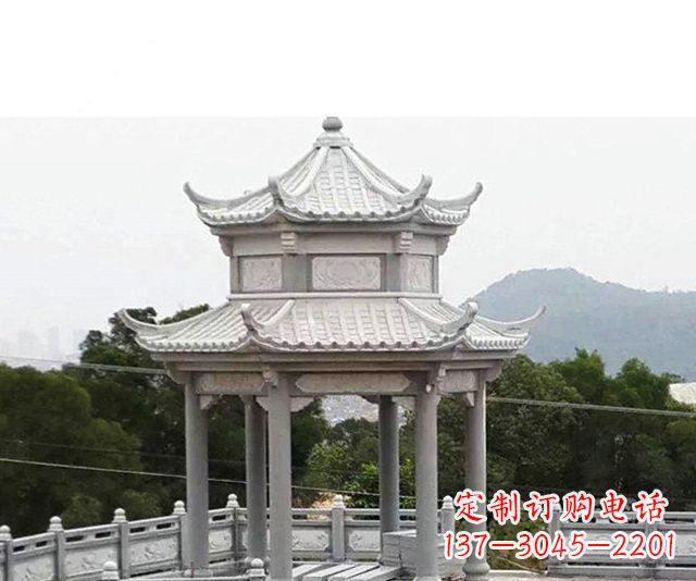 盐城仿古双层石雕凉亭