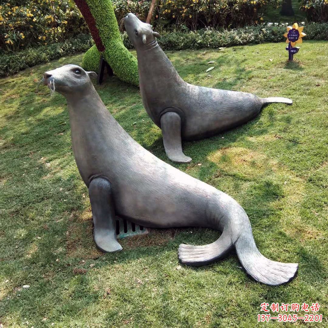 盐城精美玻璃钢海豹雕塑