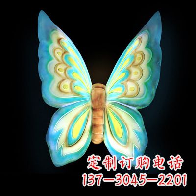盐城 大号蓝色发光蝴蝶塑像