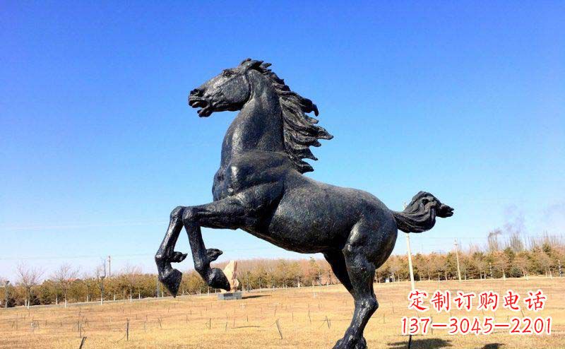 盐城公园奔马动物铜雕 (2)
