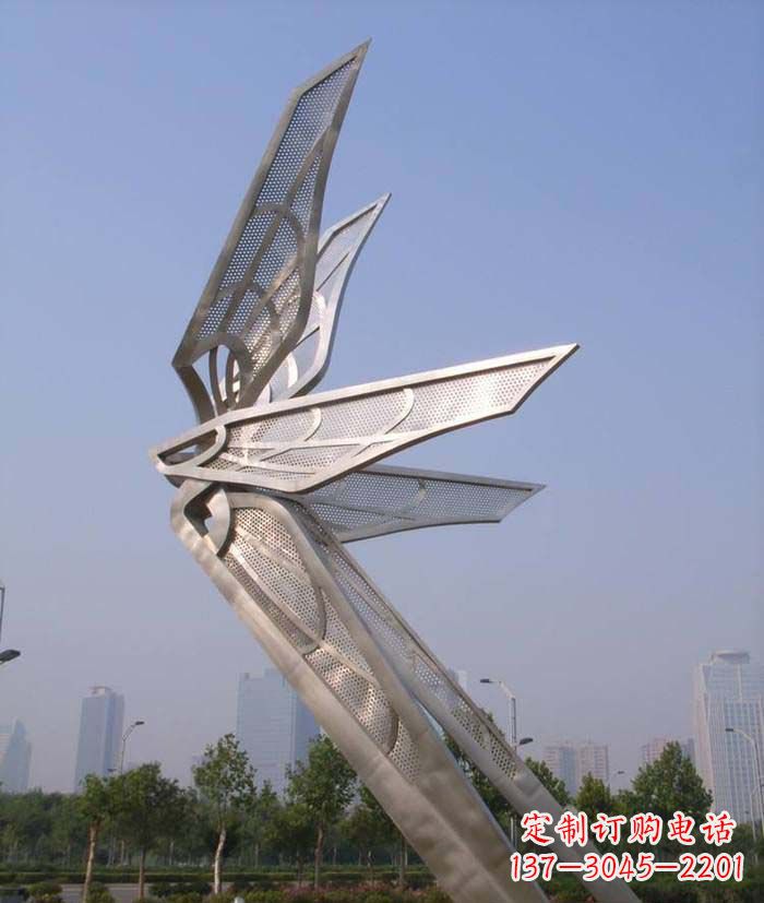 盐城大型不锈钢蝴蝶翅膀雕塑