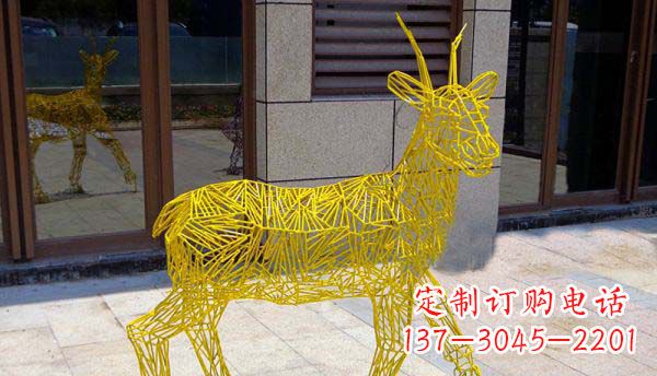盐城梦幻般的不锈钢小鹿大理石塑像
