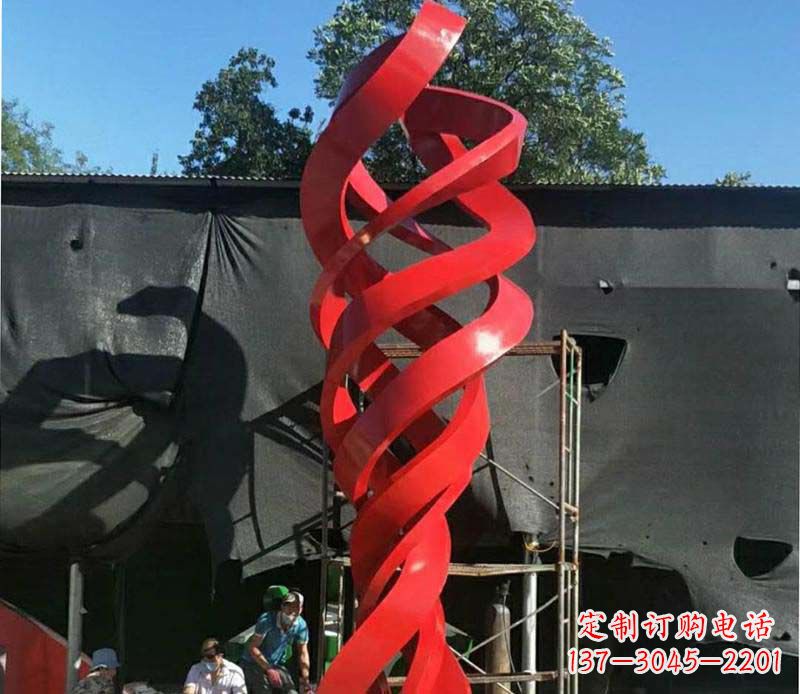 盐城高端不锈钢螺旋飘带景观雕塑