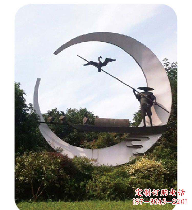 盐城精致美观的不锈钢鸬鹚雕塑