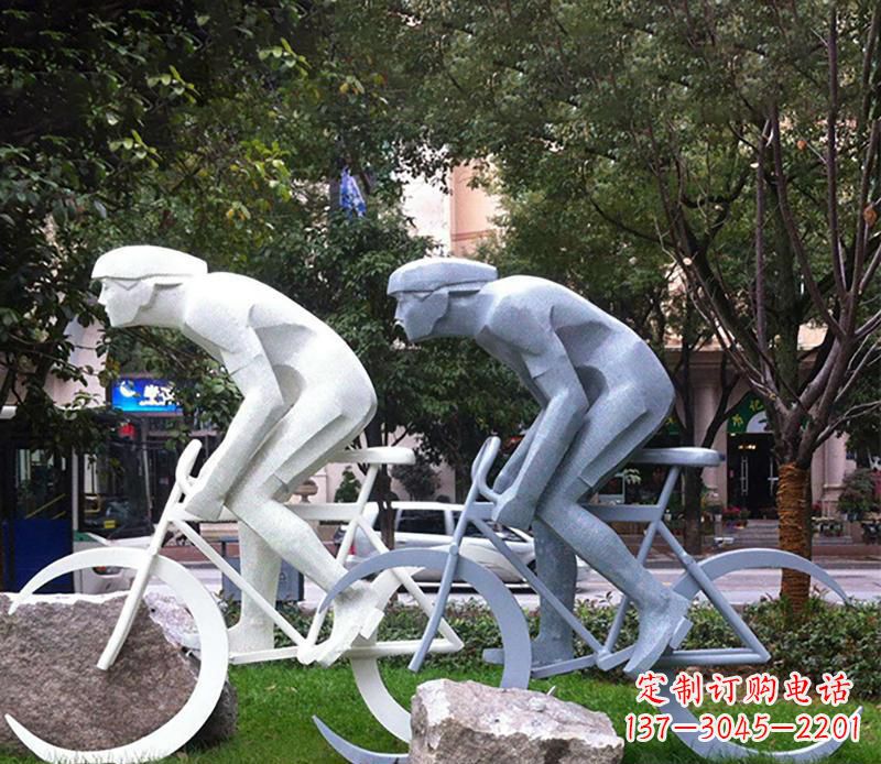 盐城装饰型不锈钢骑自行车雕塑
