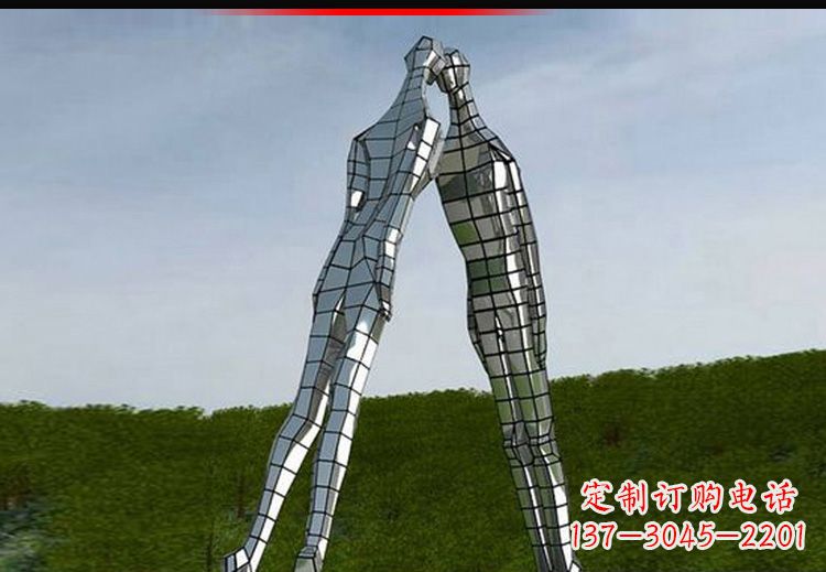 盐城爱的无限,不锈钢情侣人物雕塑