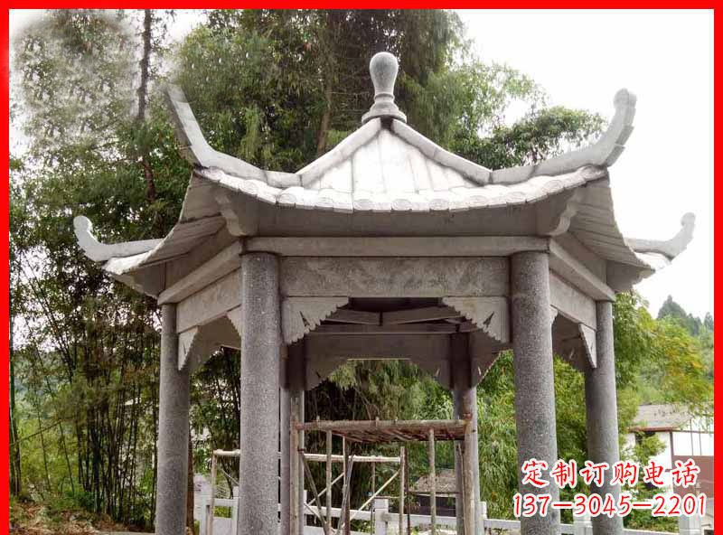 盐城复古公园石凉亭雕塑