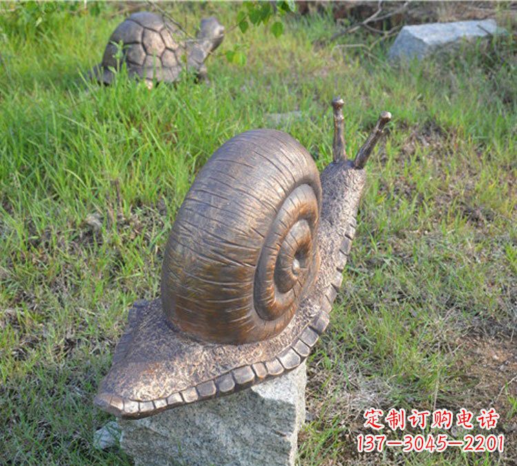 盐城全新玻璃钢材质仿真铜蜗牛雕塑
