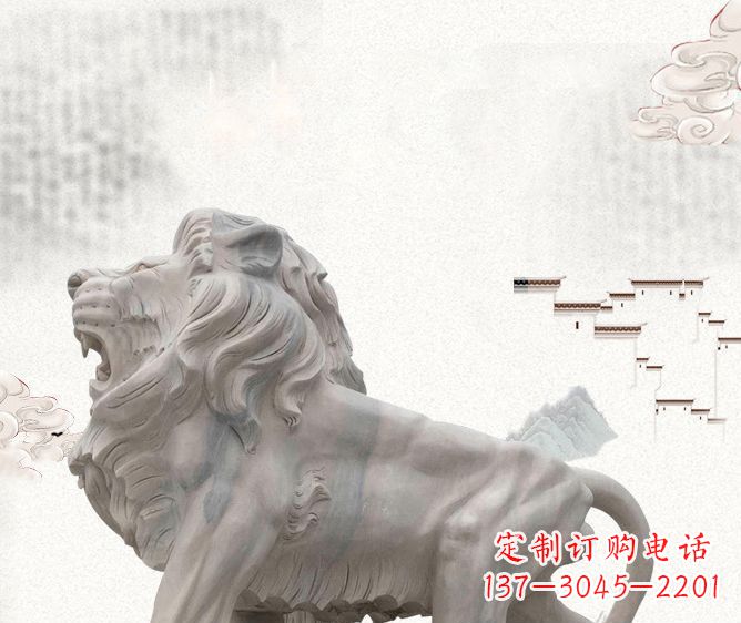 盐城公园动物欧式石狮子雕塑