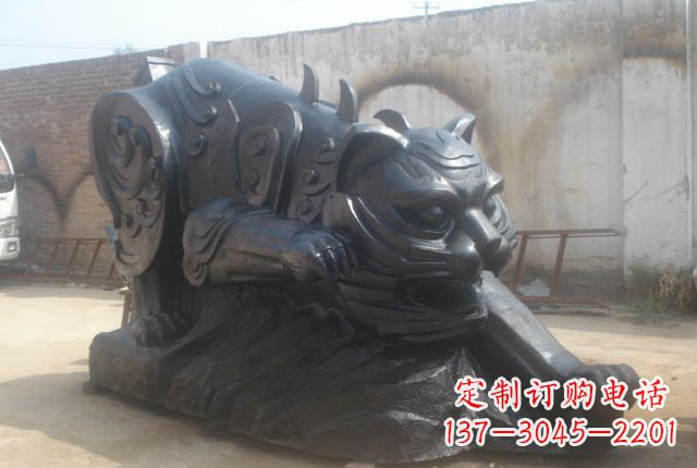 盐城公园动物铜雕老虎