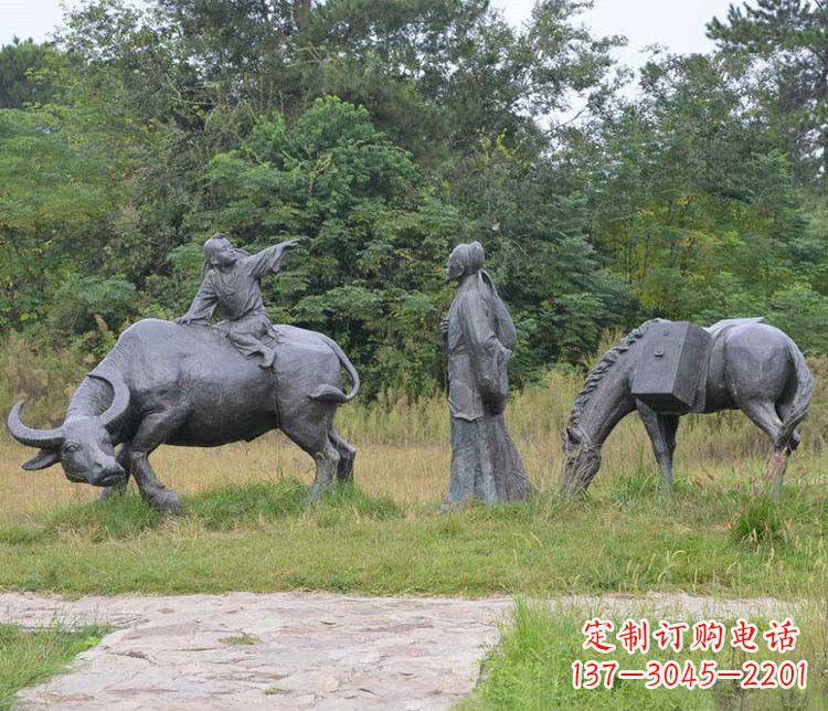 盐城杜牧小品铜雕精致雕刻，传递出朴实之美