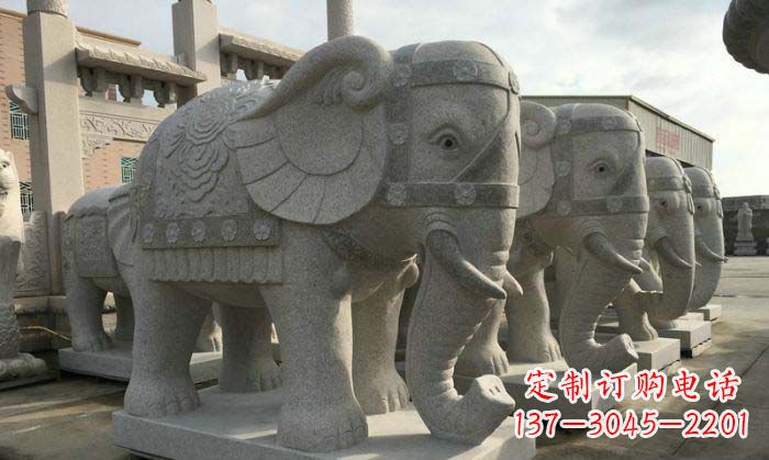 盐城庄严雄伟的大象石雕