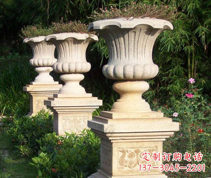 盐城高质量大理石花盆石雕