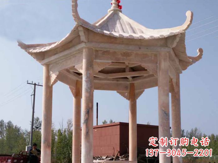盐城红六角凉亭雕塑