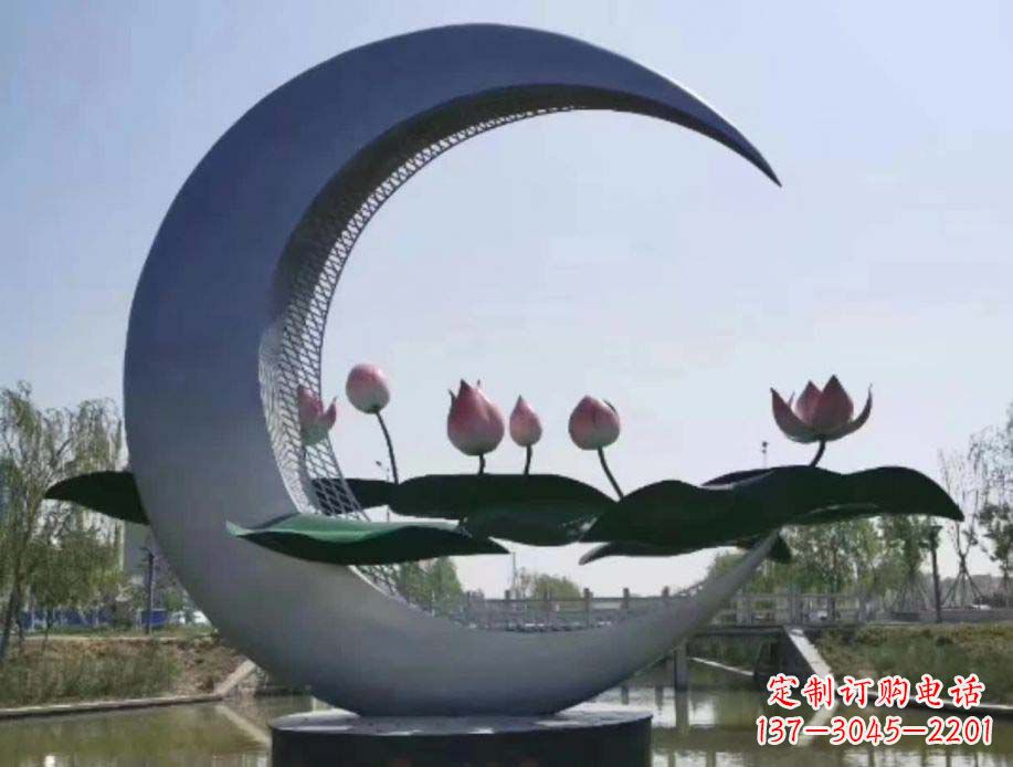 盐城不锈钢月亮景观装饰雕塑