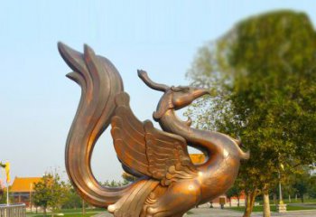 盐城纯铜铸造的四灵之朱雀雕塑