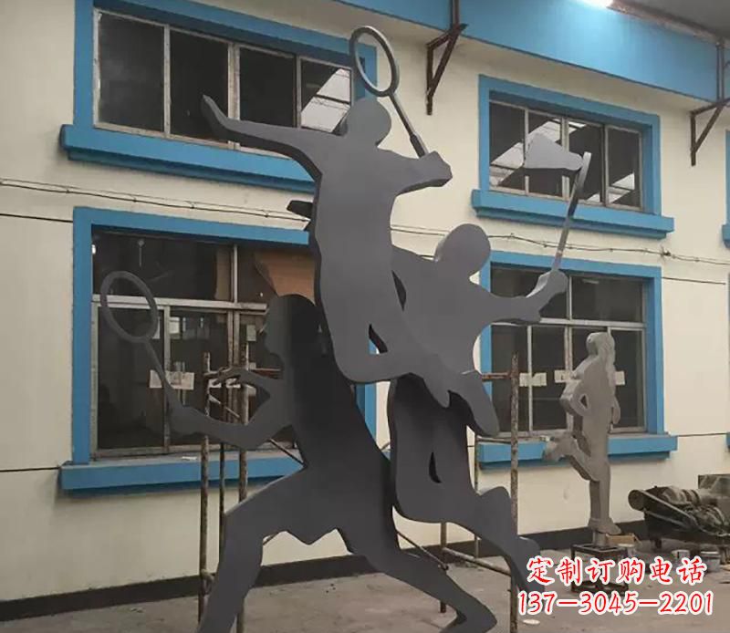 盐城不锈钢羽毛球运动雕塑