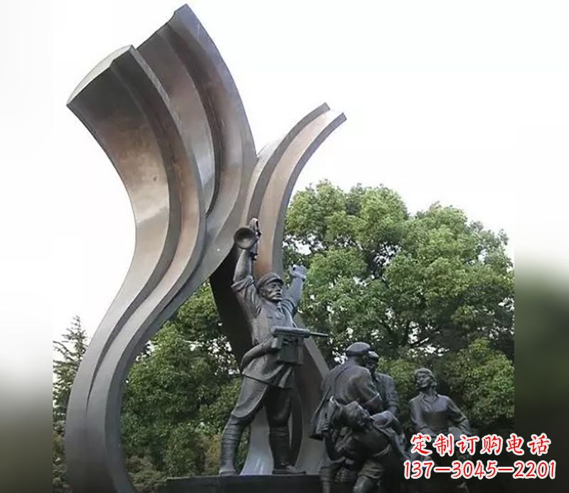 盐城红军英烈雕塑,永记中国英雄