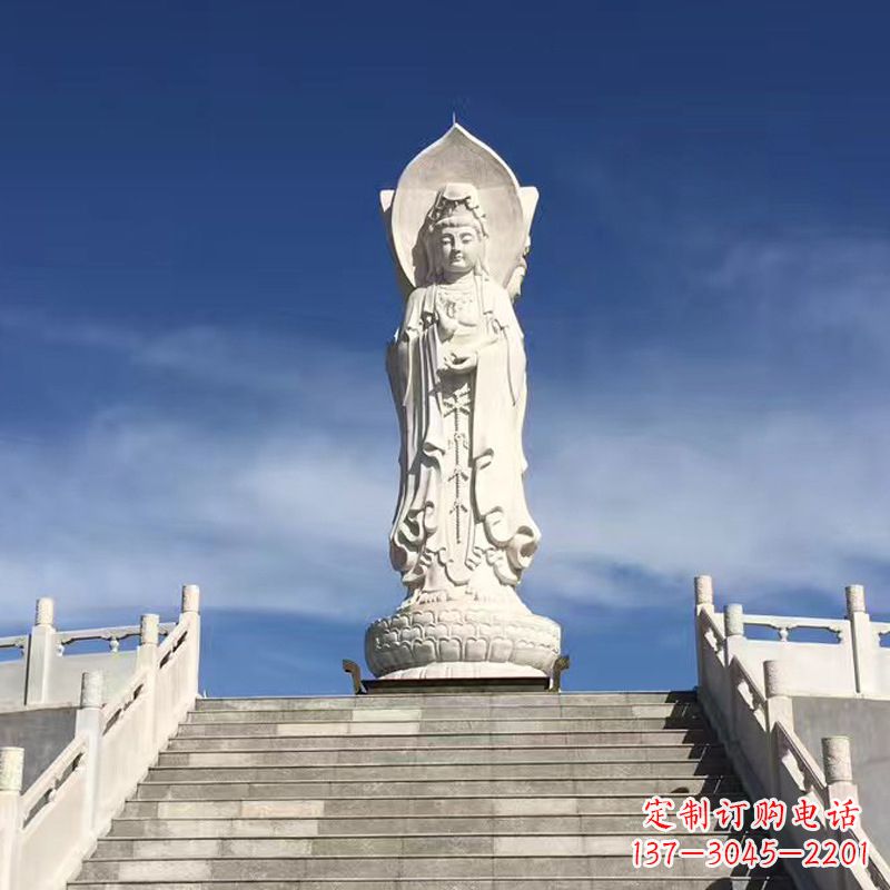 盐城专业定制三面观音石雕景观雕塑