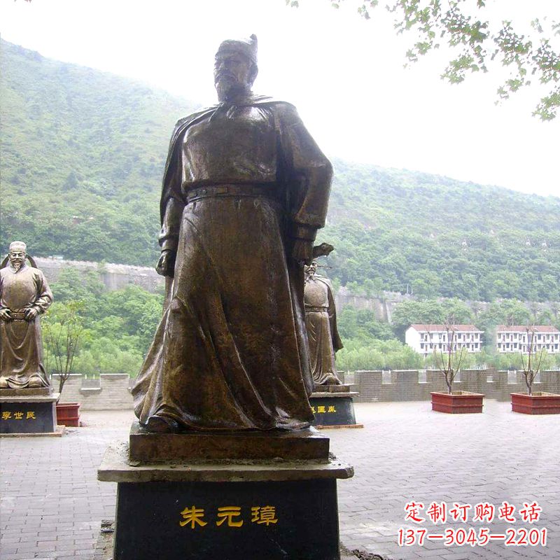 盐城传承古代荣耀，朱元璋帝王铜雕塑像