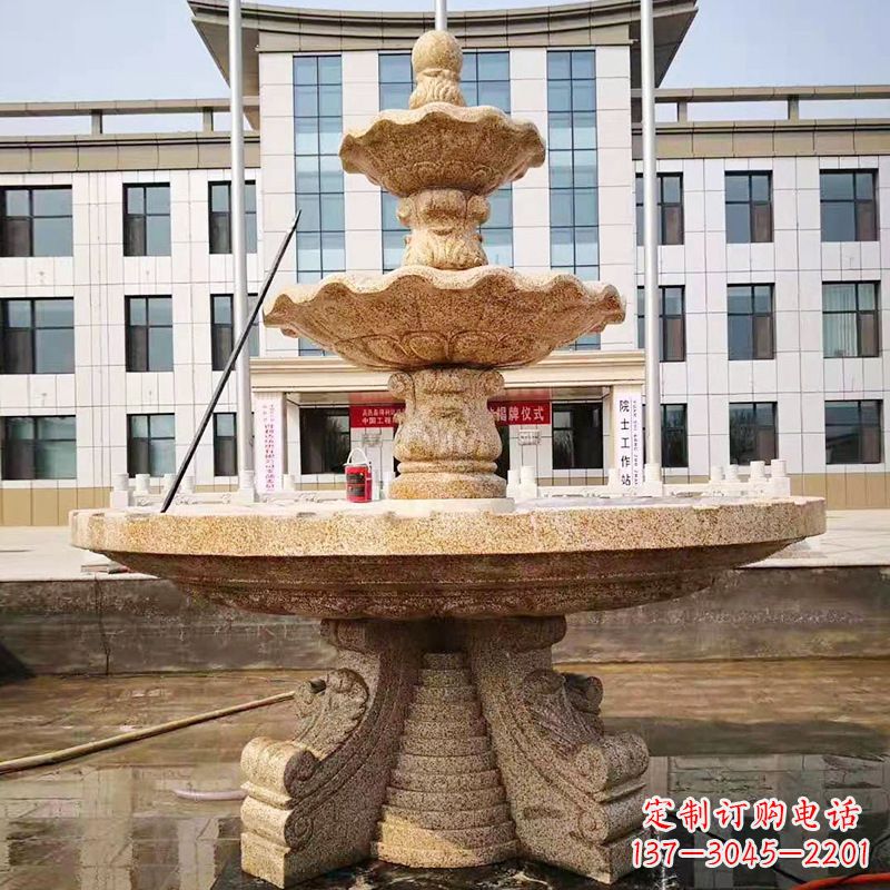 盐城中领雕塑的精美莲花石雕