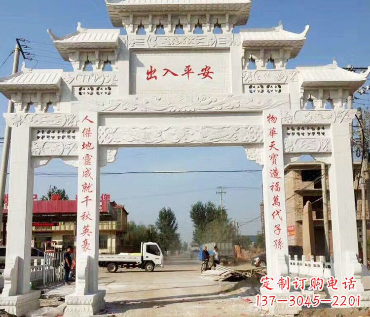 盐城三门石牌坊石雕艺术