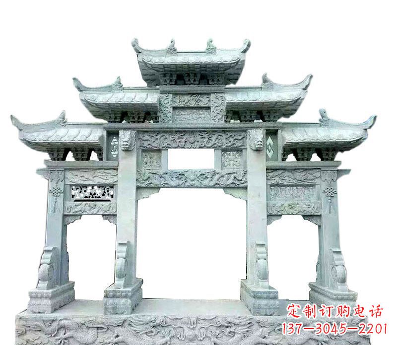 盐城中领雕塑仿古牌坊石雕定制