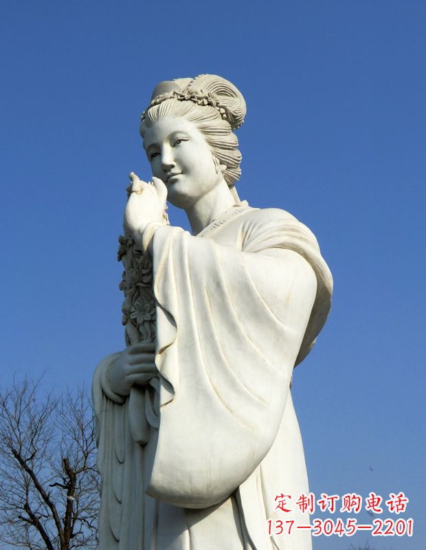 盐城十二花神之三月桃花息夫人汉白玉古代美女雕像