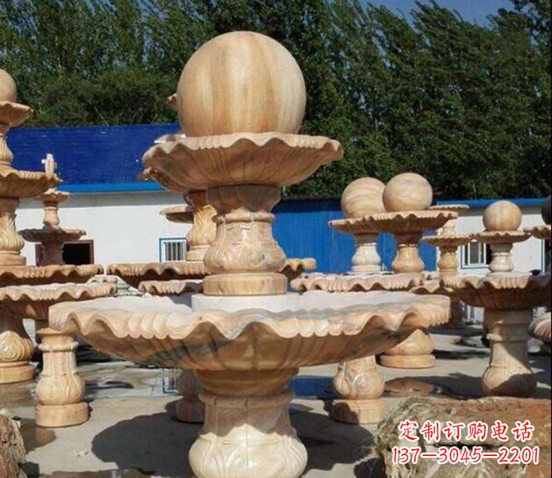 盐城中领雕塑:英伦风格的玉石风水球雕塑