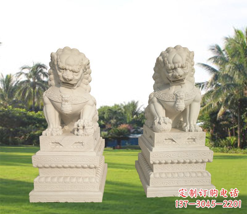 盐城狮子雕塑增添华贵气息