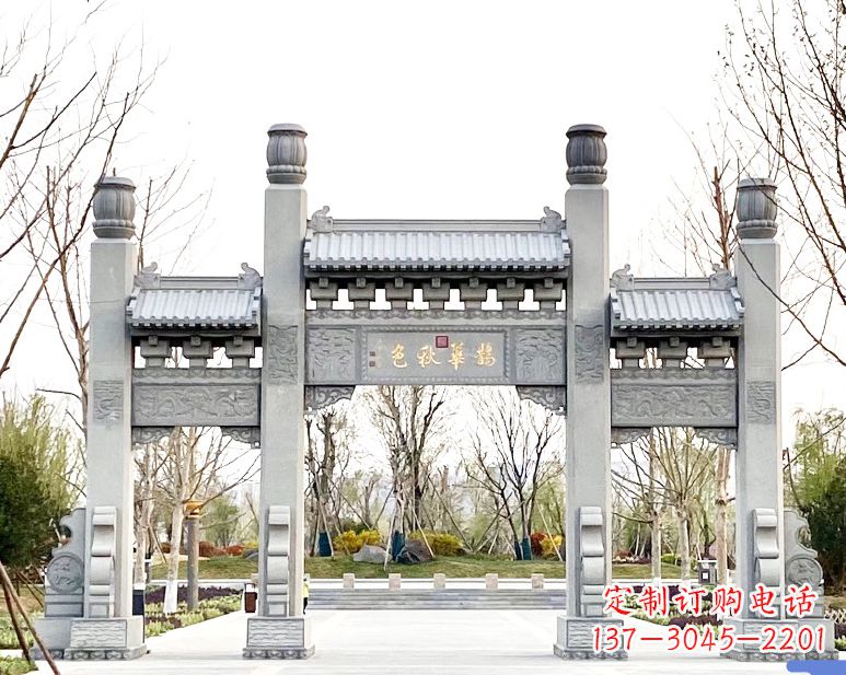 盐城装饰你的屋外,选择领雕塑的石雕牌坊