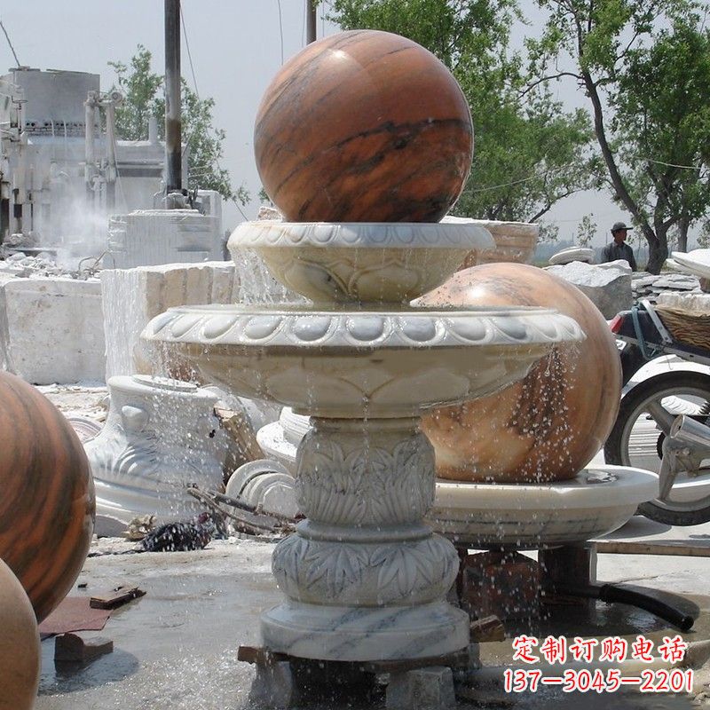 盐城艺术精美的青石风水球雕塑