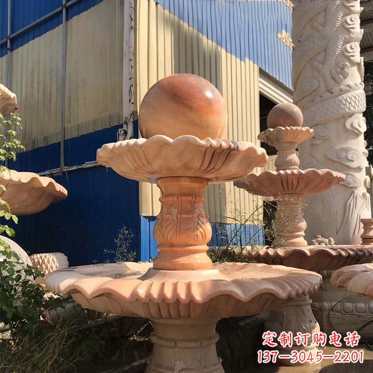 盐城石雕五福临门风水球