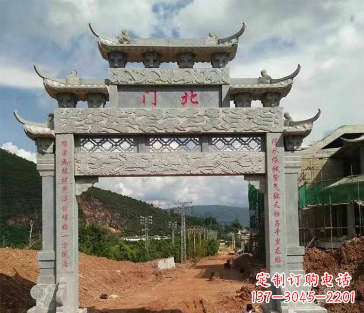 盐城石牌坊单门牌坊石雕