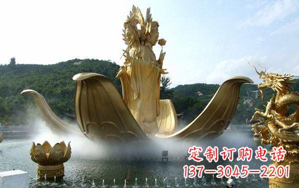 盐城寺庙三面观音雕像