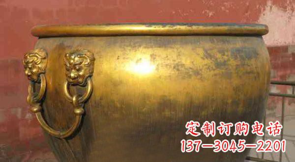 盐城寺庙水缸铜雕 (2)