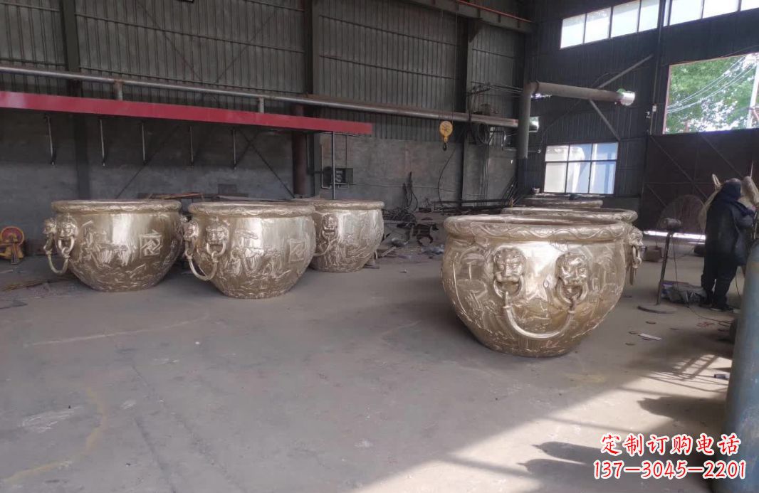 盐城寺庙水缸铜雕塑