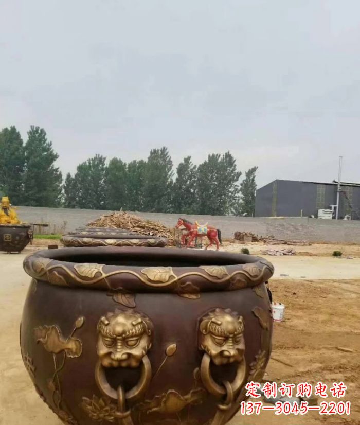 盐城寺庙水缸铜雕 (4)