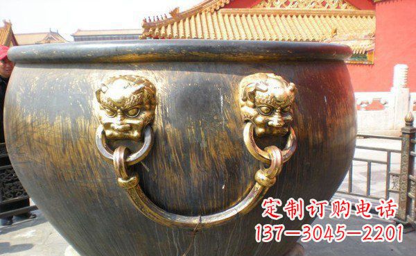 盐城寺庙水缸铜雕 (3)